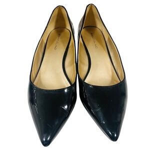 Bandolino Boyara Black Patent Wedge Pumps Pointed Toe Shoes Womens 9M